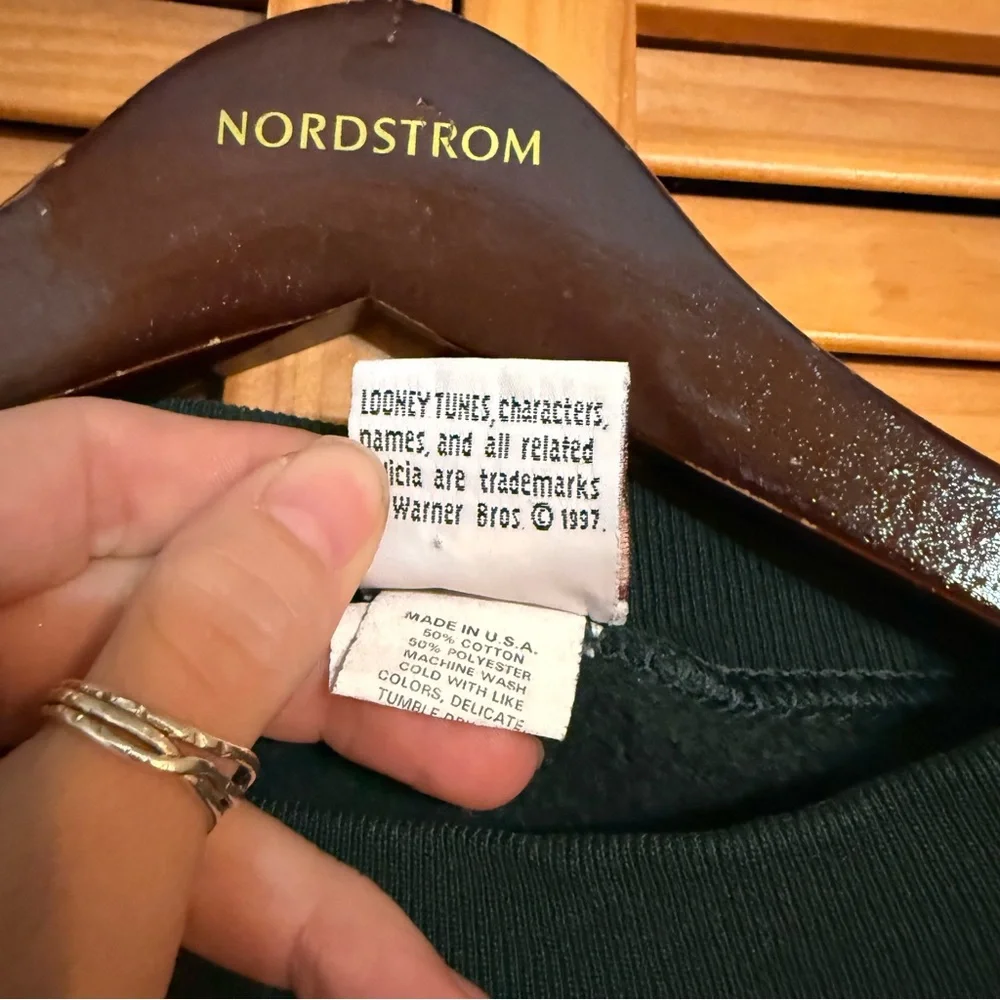 Vintage Looney Tunes 1997 Dark Green Graphic Crewneck XXL - Picture 3 of 10